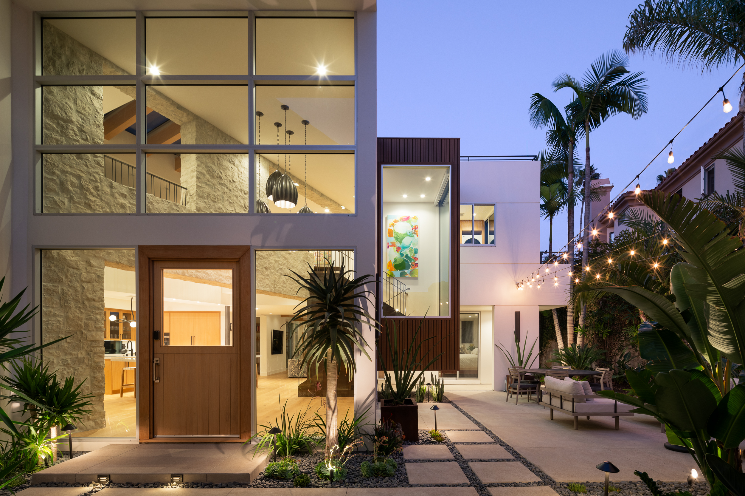 Evening entry from courtyard