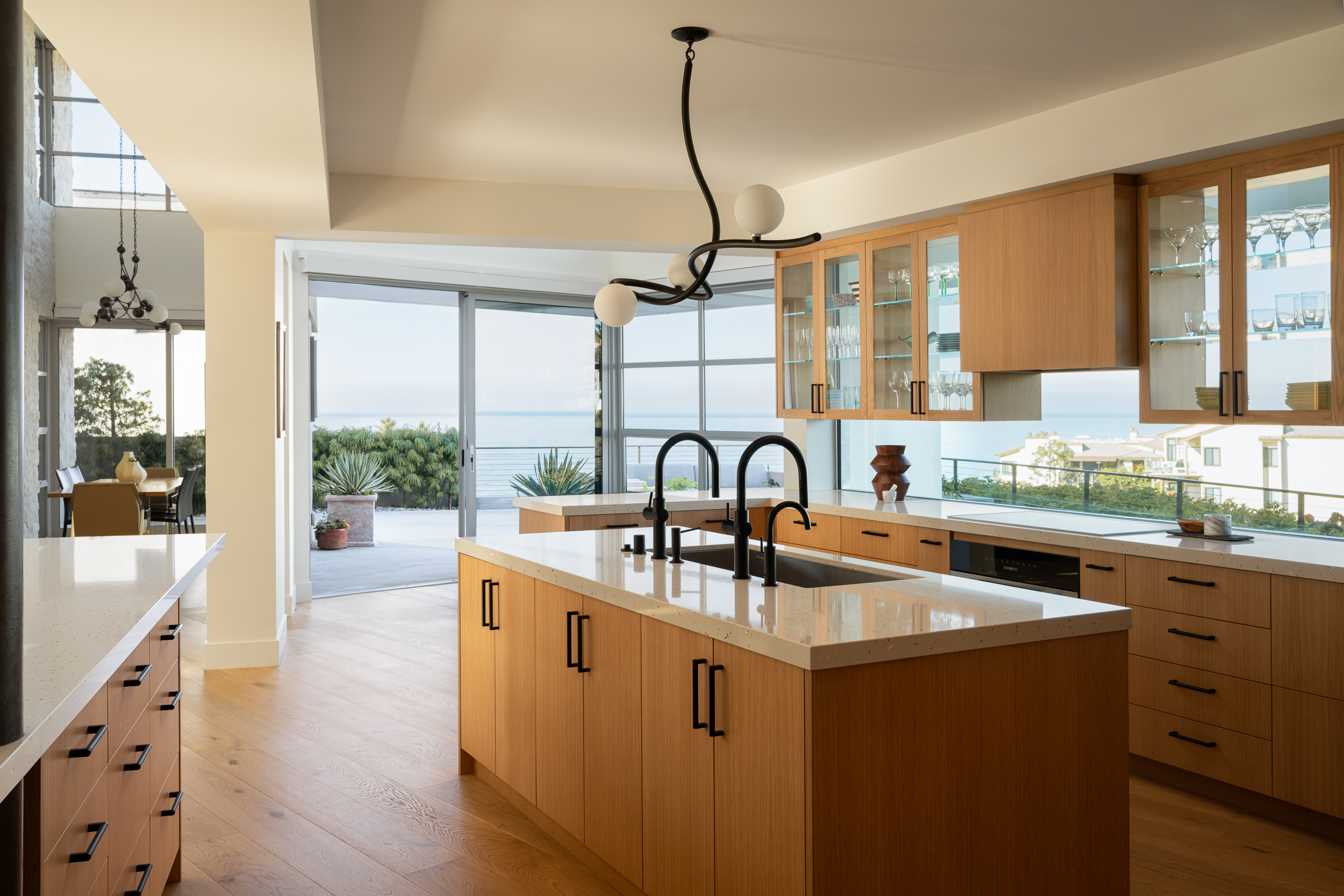 Kitchen with ocean view