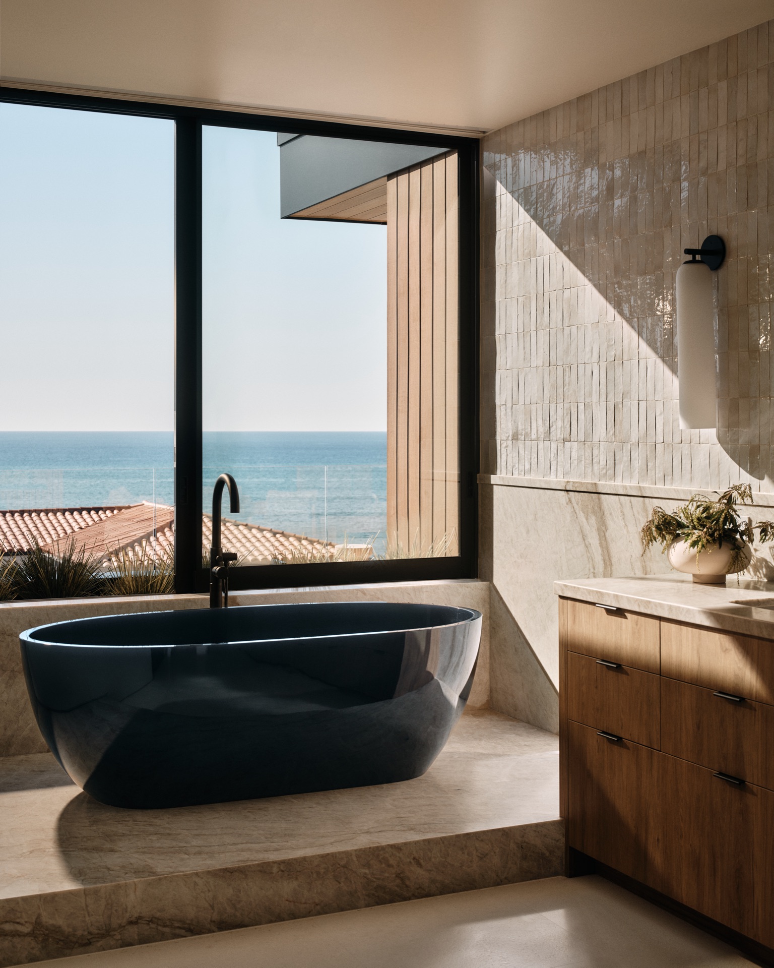 Master bath with ocean view