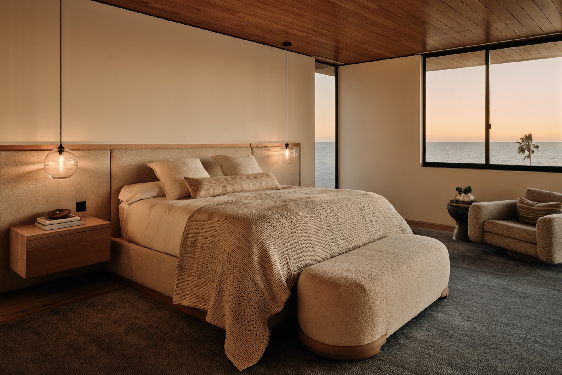 Master bedroom at sunset